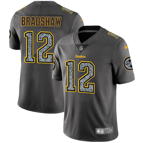 Nike Steelers #12 Terry Bradshaw Gray Static Youth Stitched NFL Vapor Untouchable Limited Jersey